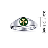 Shamrock Sterling Silver with Gold Accent Ring with Green Enamel TRV3686 - Jewelry