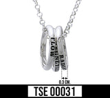 Empowering Words Flow, Magnitize, Radiate Sterling Silver Ring With Chain TSE031