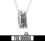 Empowering Words Desire, Purpose, Faith Sterling Silver Ring With Chain TSE055