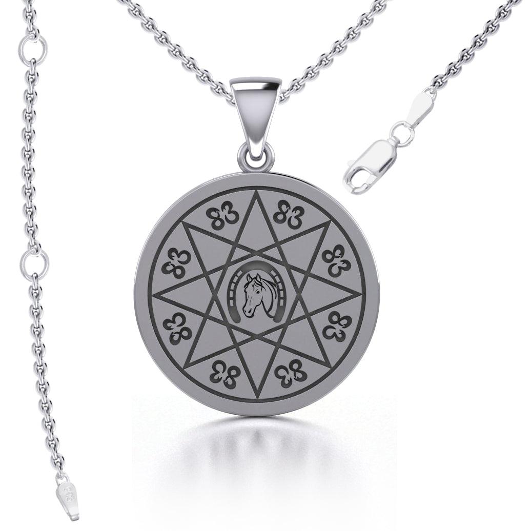 Horseshoe with Lucky Number Snake Pendant TPD5170 - Jewelry