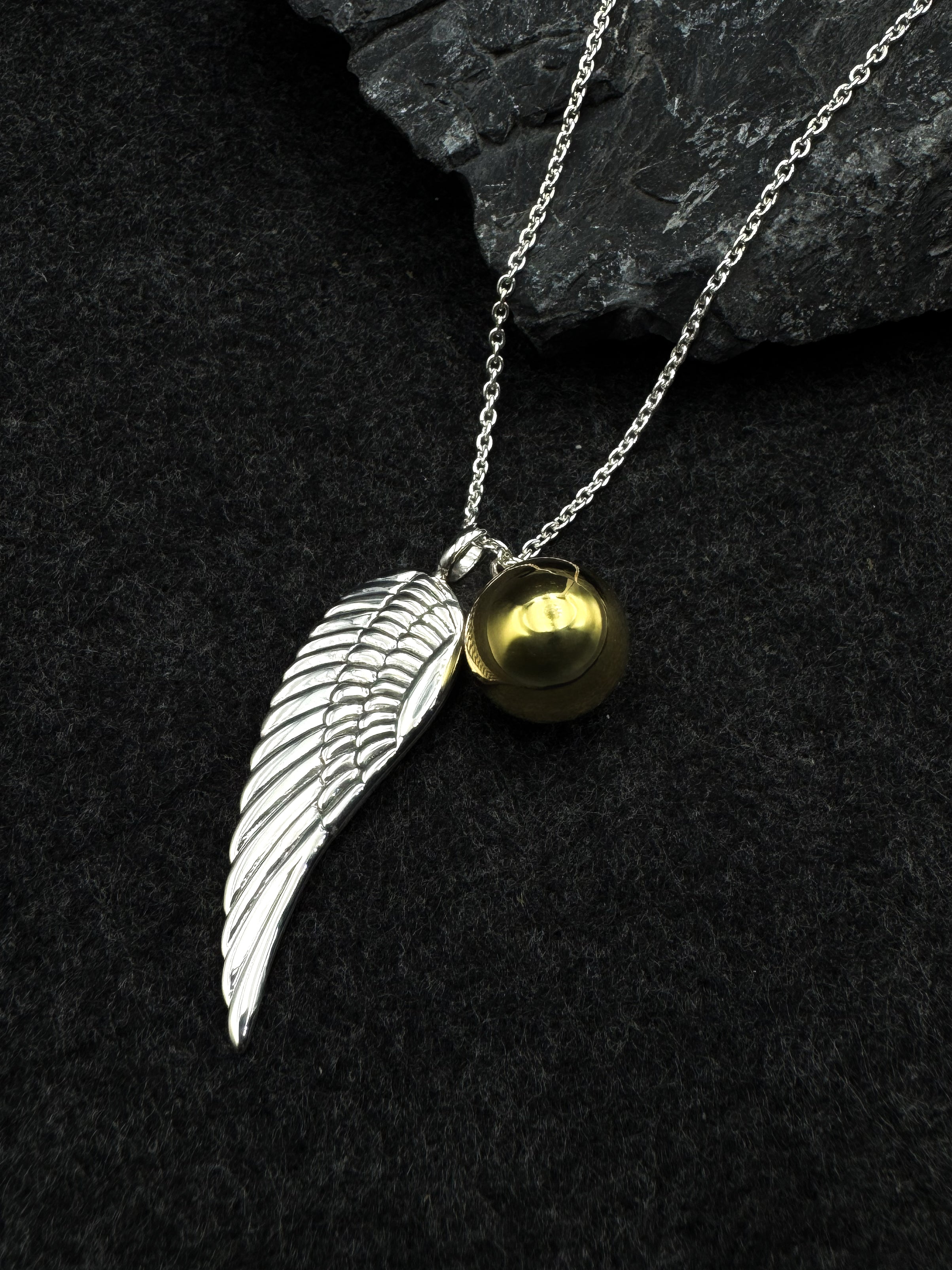 Angels Wing Chime Ball Sterling Silver Necklace TSE711P