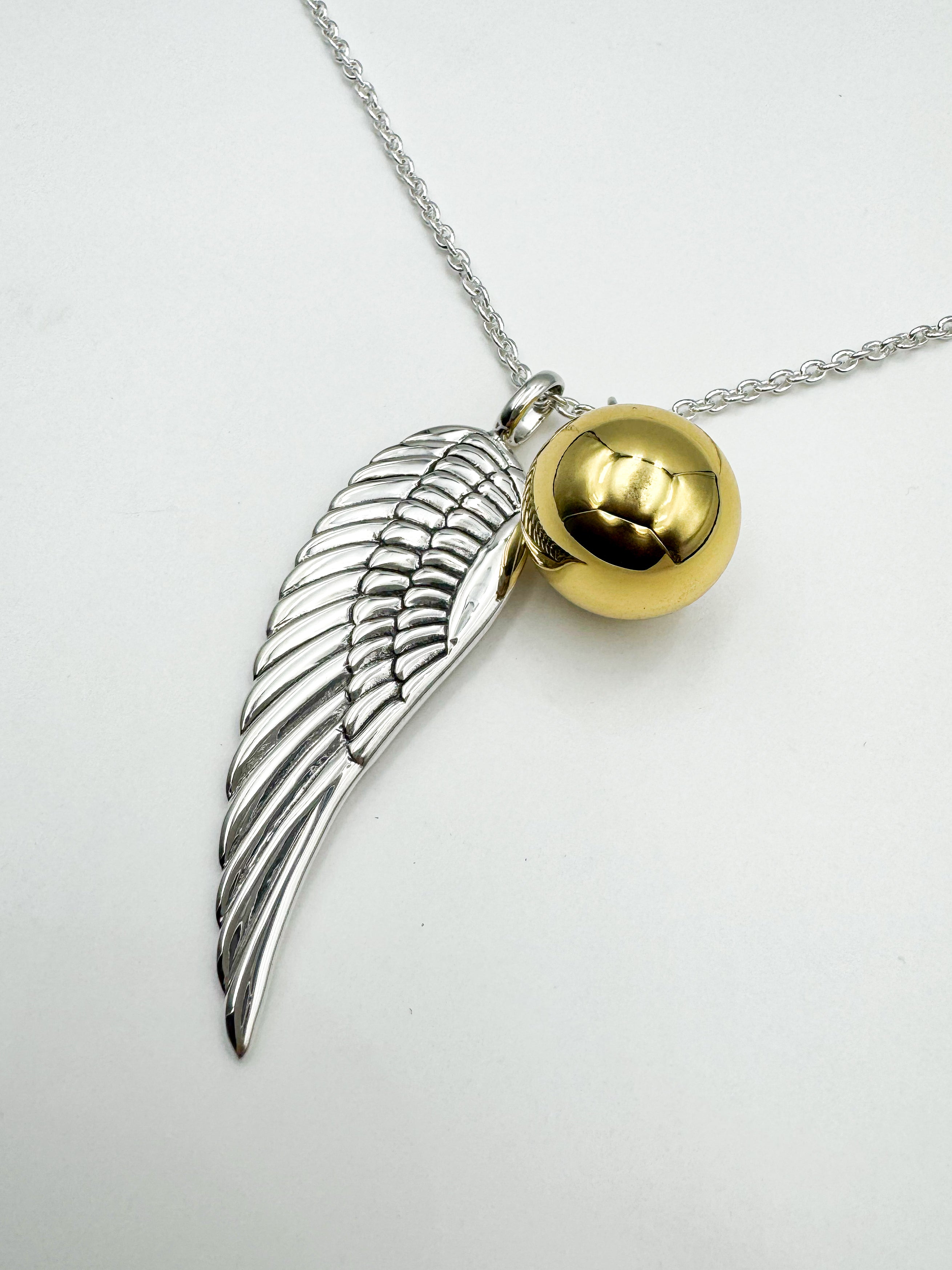 Angels Wing Chime Ball Sterling Silver Necklace TSE711P