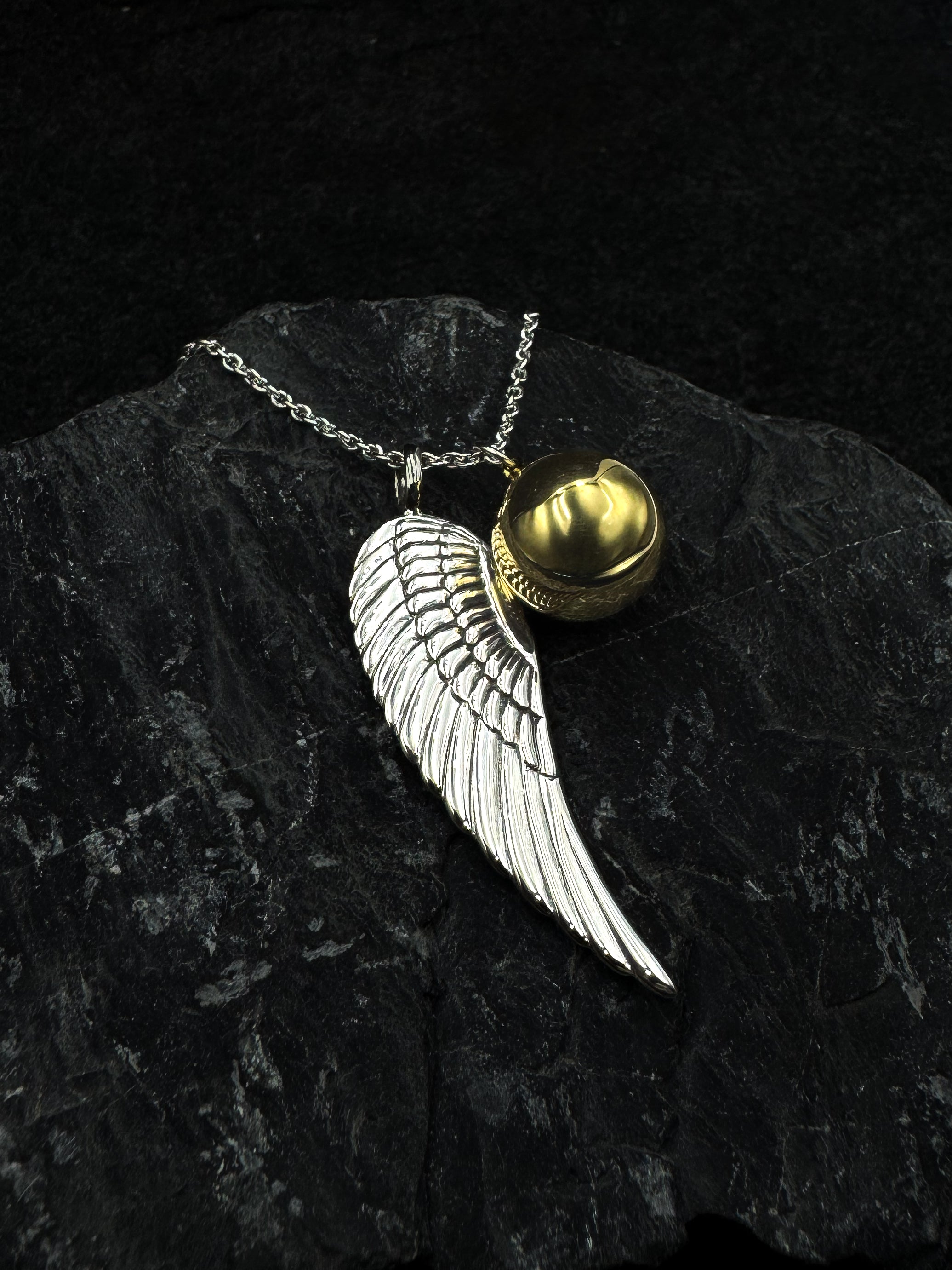 Angels Wing Chime Ball Sterling Silver Necklace TSE711P