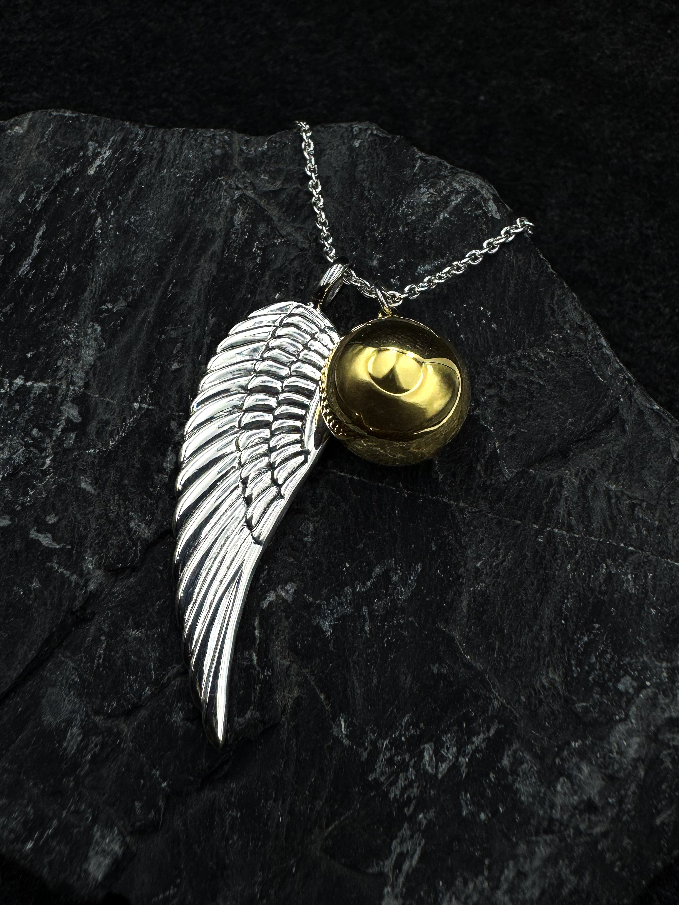 Angels Wing Chime Ball Sterling Silver Necklace TSE711P