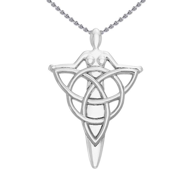 Danu Goddess Silver Pendant with Chain Set TSE738 - Jewelry