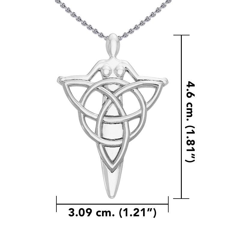 Danu Goddess Silver Pendant with Chain Set TSE738 - Jewelry