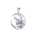 Baying Wolf Sterling Silver Pendant With Chain Set TSE744 - Jewelry