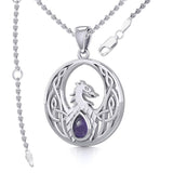 Rise with Resilience: Celtic Phoenix Sterling Silver Pendant with Gemstone TPD5719 | Embrace the Rebirth of Your Spirit - Jewelry