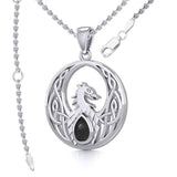 Rise with Resilience: Celtic Phoenix Sterling Silver Pendant with Gemstone TPD5719 | Embrace the Rebirth of Your Spirit - Jewelry