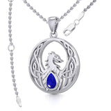 Rise with Resilience: Celtic Phoenix Sterling Silver Pendant with Gemstone TPD5719 | Embrace the Rebirth of Your Spirit - Jewelry