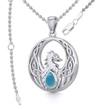 Rise with Resilience: Celtic Phoenix Sterling Silver Pendant with Gemstone TPD5719 | Embrace the Rebirth of Your Spirit - Jewelry