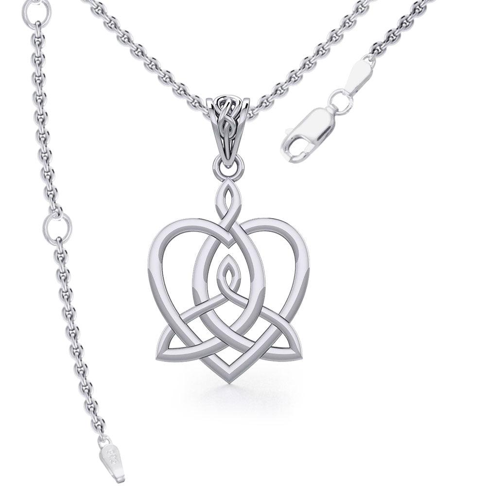 Celtic Motherhood Triquetra or Trinity Heart Silver Pendant TPD5782 - Jewelry
