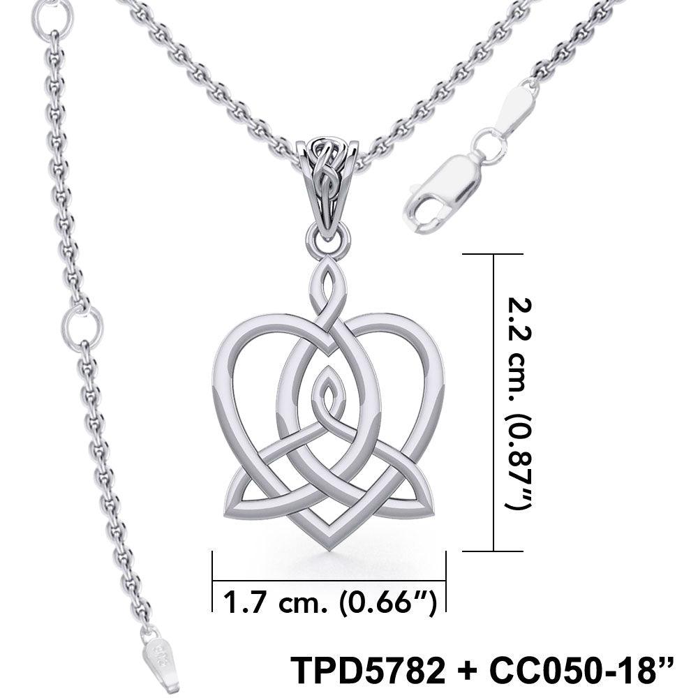 Celtic Motherhood Triquetra or Trinity Heart Silver Pendant TPD5782 - Jewelry