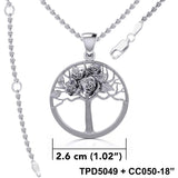 Tree of Life with Roses Silver Pendant TPD5049 - Jewelry