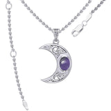 Blue Moon Sterling Silver Pendant with Gemstone TPD4056