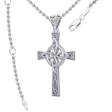 Celtic Cross with Four Point Knot Sterling Silver Pendant TPD5811