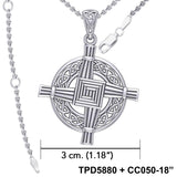 Saint Brigids Cross with Celtic Silver Pendant TPD5880 - Jewelry