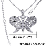 Sterling Silver Spiritual Harmony Celtic Yin Yang Gemstone butterfly Pendant by Peter Stone Jewelry TPD6208 - Jewelry