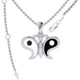 Harmony and Balance Sterling Silver Yin Yang Butterfly Pendant by Peter Stone Jewelry TPD6210 - Jewelry