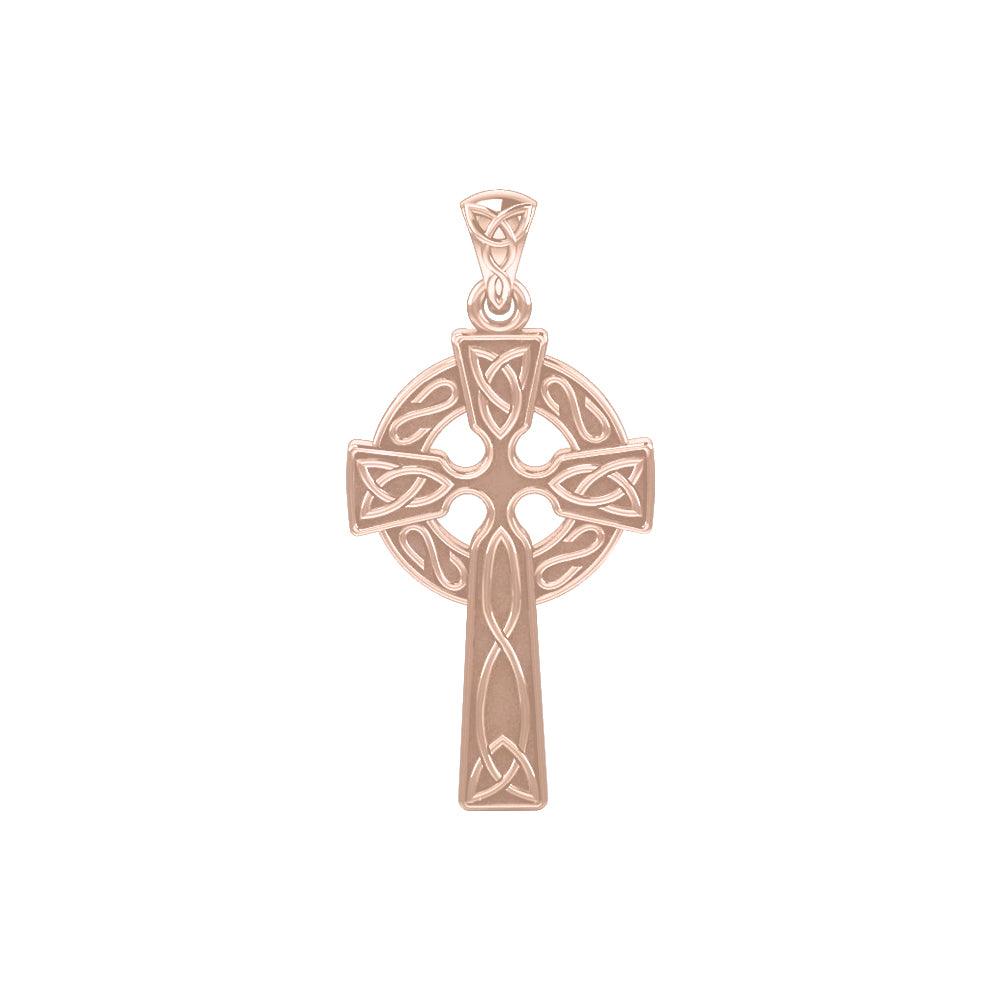 Celtic Knotwork Cross Rose Gold Pendant UTP037 - Jewelry