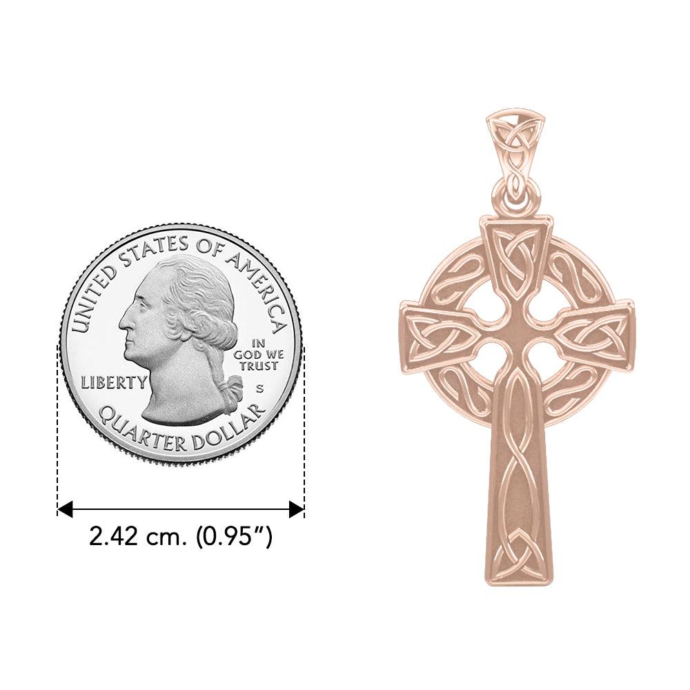 Celtic Knotwork Cross Rose Gold Pendant UTP037 - Jewelry