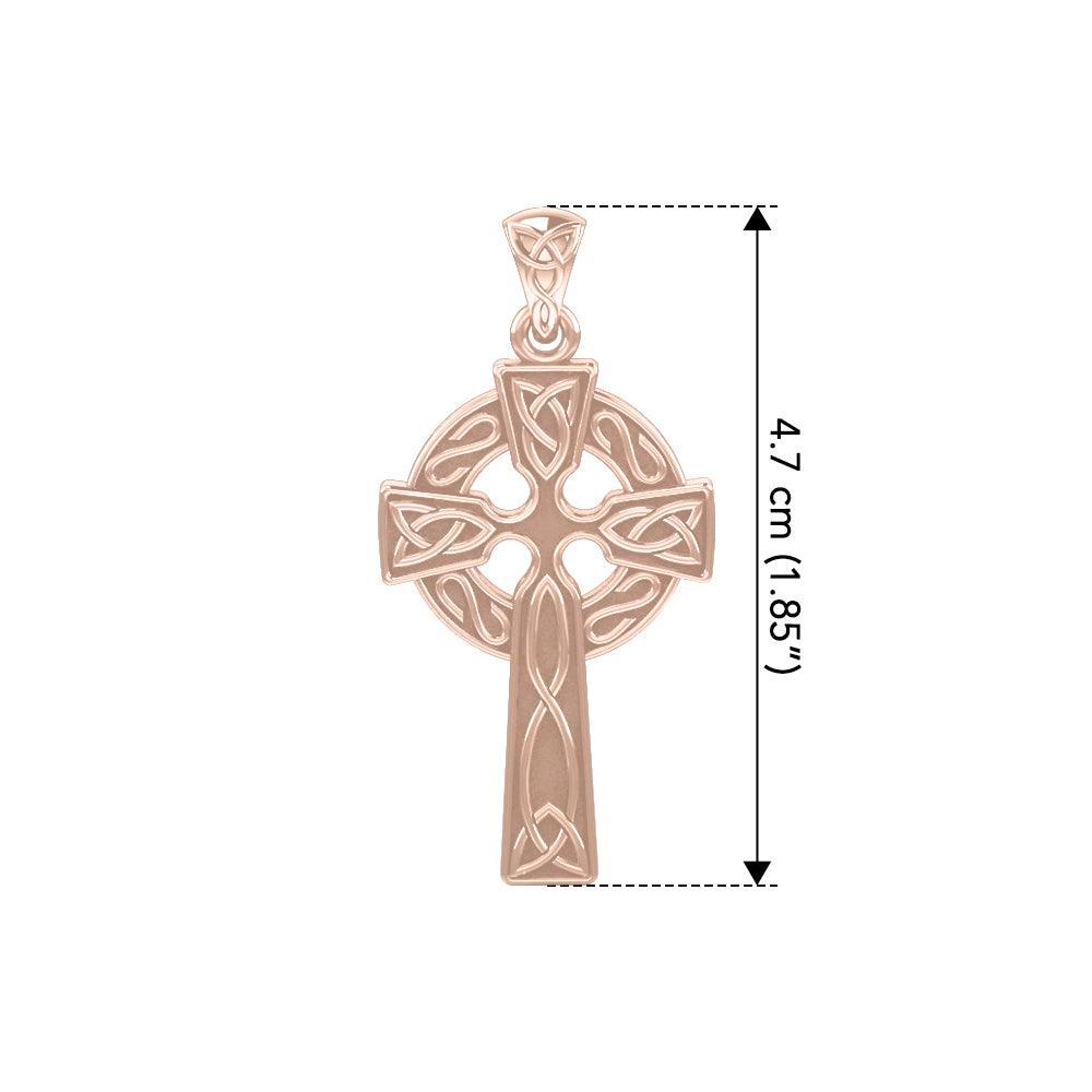 Celtic Knotwork Cross Rose Gold Pendant UTP037 - Jewelry