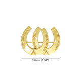 Double Horseshoe Sterling Silver with Gold Vermeil Plate Brooch VBC070