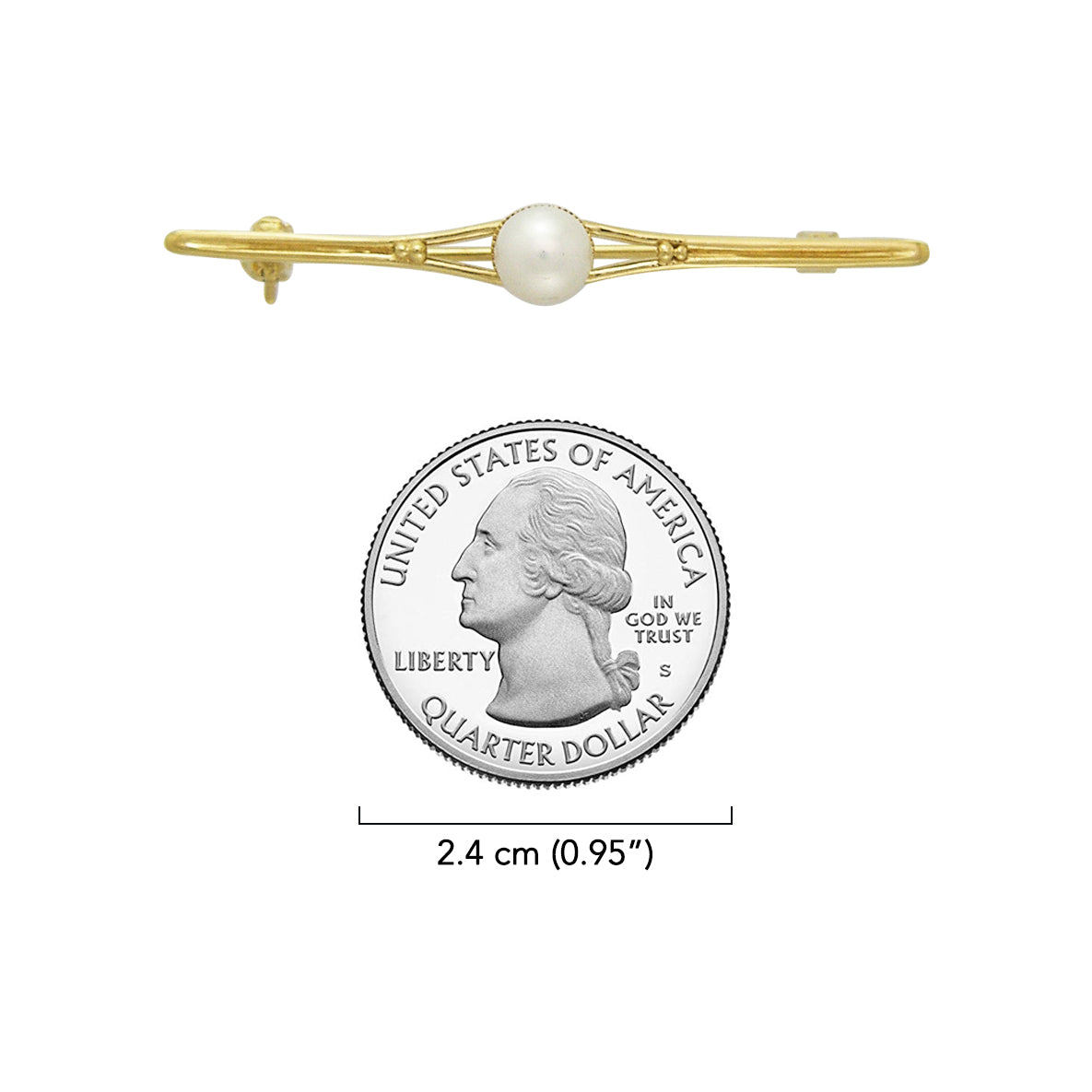 Equestrian Elegance Bar with Pearl Sterling Silver Brooch TBC077