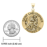 Saint Christopher Gold Vermeil Plate on Silver Pendant VPD4563 - Jewelry