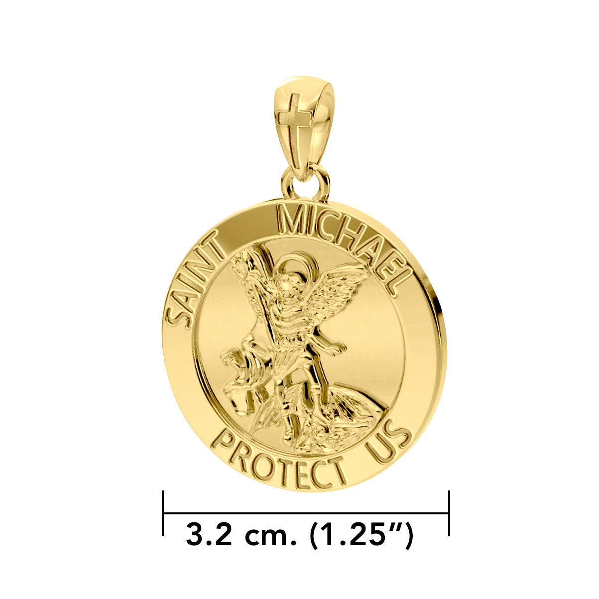 Saint Michael Vermeil Pendant VPD4564 - Jewelry