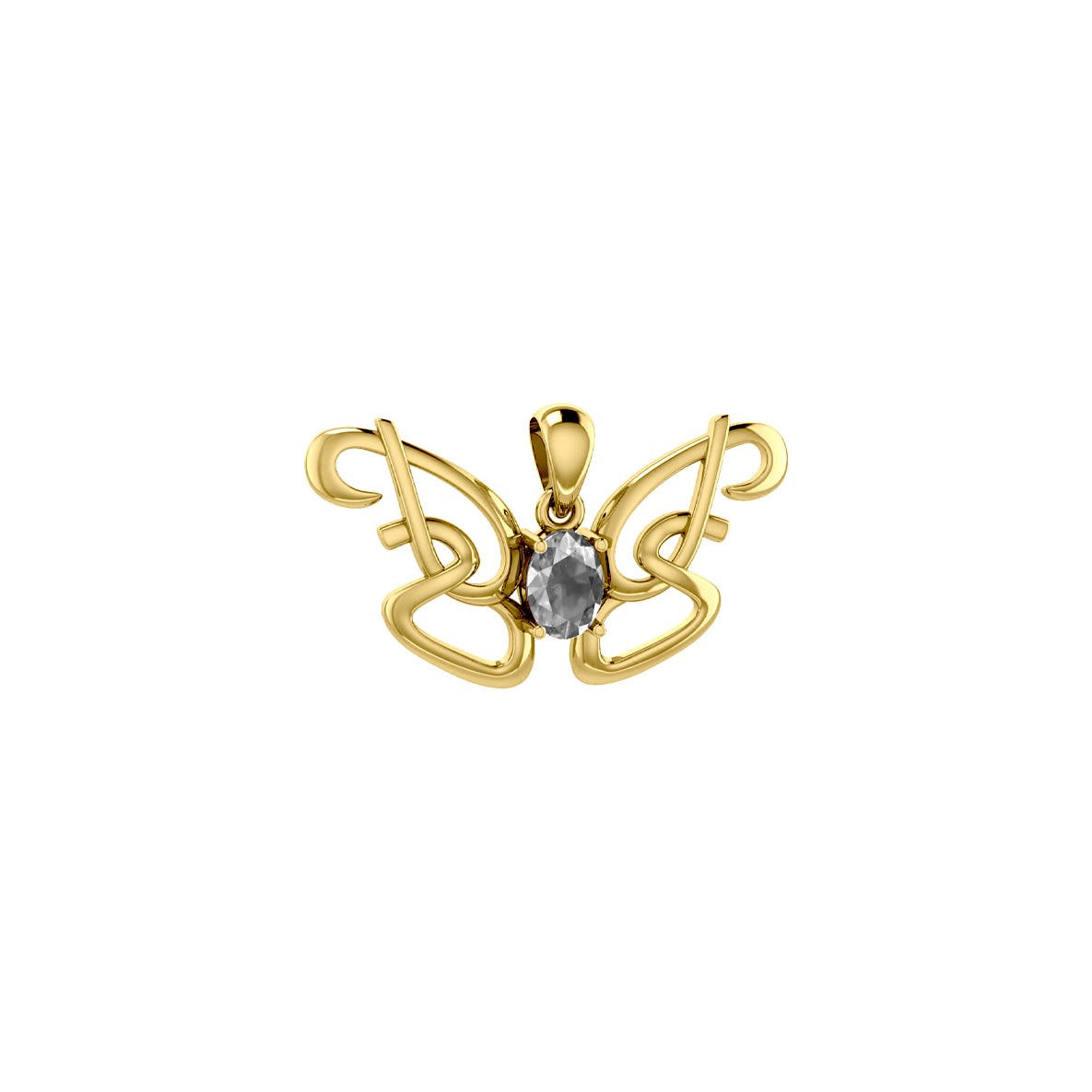 Peter Stone Identity Butterfly Gold Vermeil Plate on Sterling Silver Pendant with Gemstone VPD6428