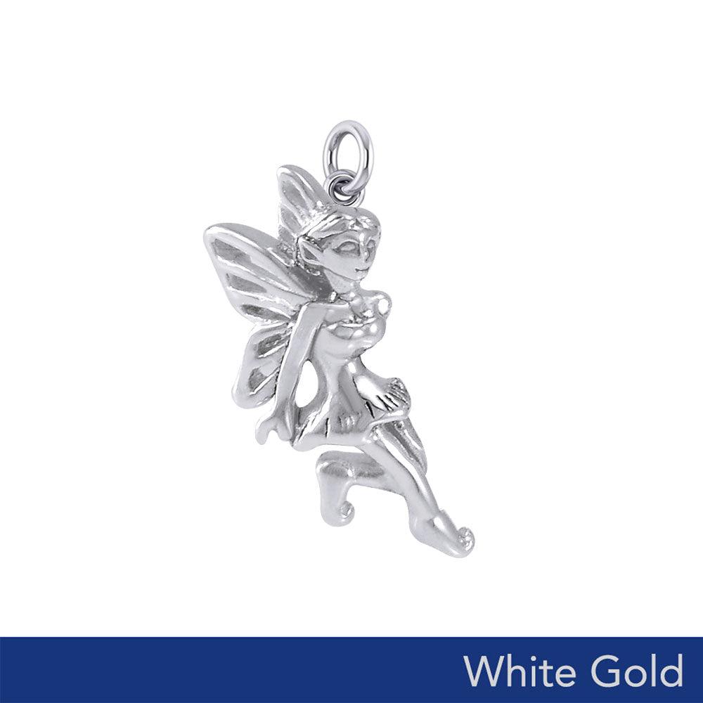 Enchanted Fairy Solid White Gold Charm WCM637 - Jewelry