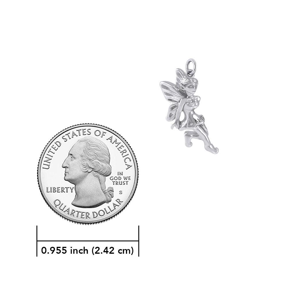 Enchanted Fairy Solid White Gold Charm WCM637 - Jewelry