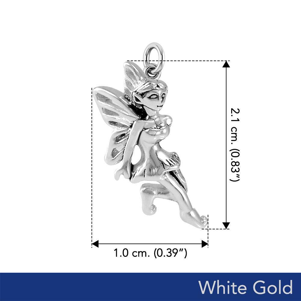 Enchanted Fairy Solid White Gold Charm WCM637 - Jewelry