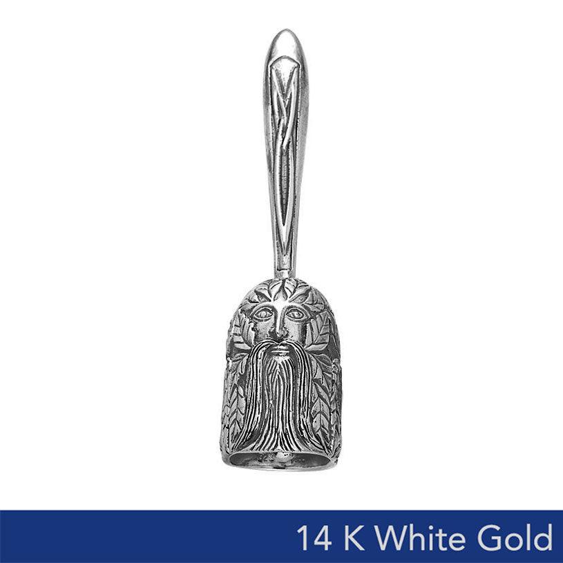 The Green Man Hand Bell in 14 Karat White Gold WPD6187 - Jewelry