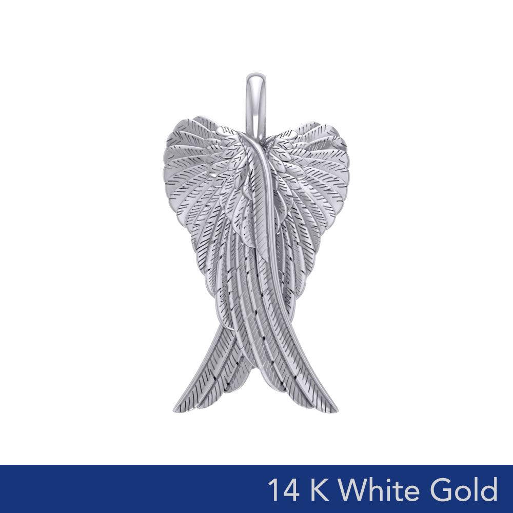 Angel Wings 14K White Gold Pendant WPD2933 - Jewelry