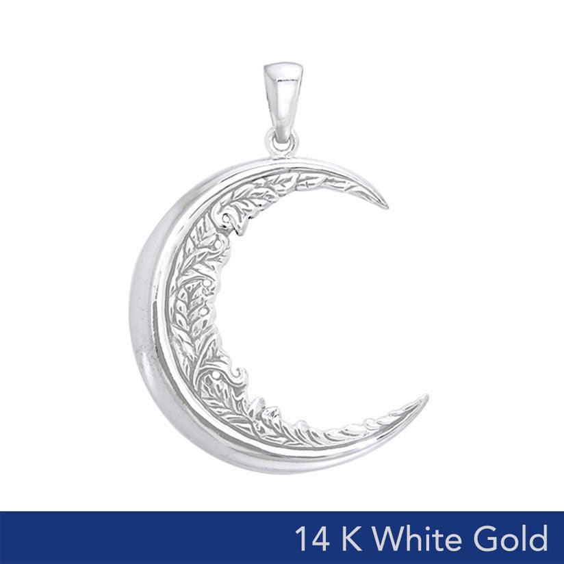 Moon Vines 14K White Gold Pendant WPD3347 - Jewelry