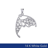 Butterfly Wing 14K White Gold Pendant WPD3586 - Jewelry