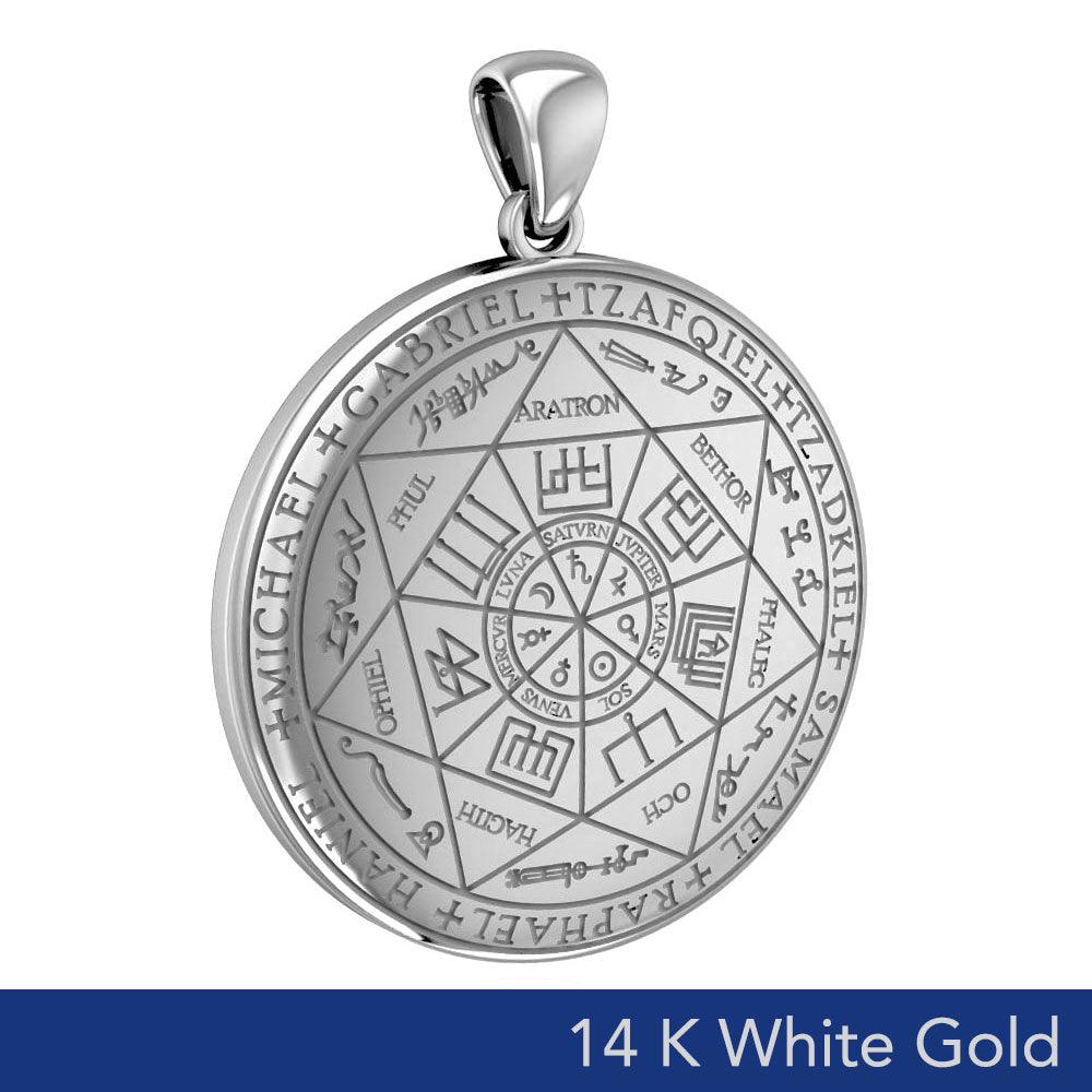Experience Divine Guidance: The Seven Archangels Solid White Gold Pendant - WPD5154 | Embrace Heavenly Protection and Spiritual Connection - Jewelry