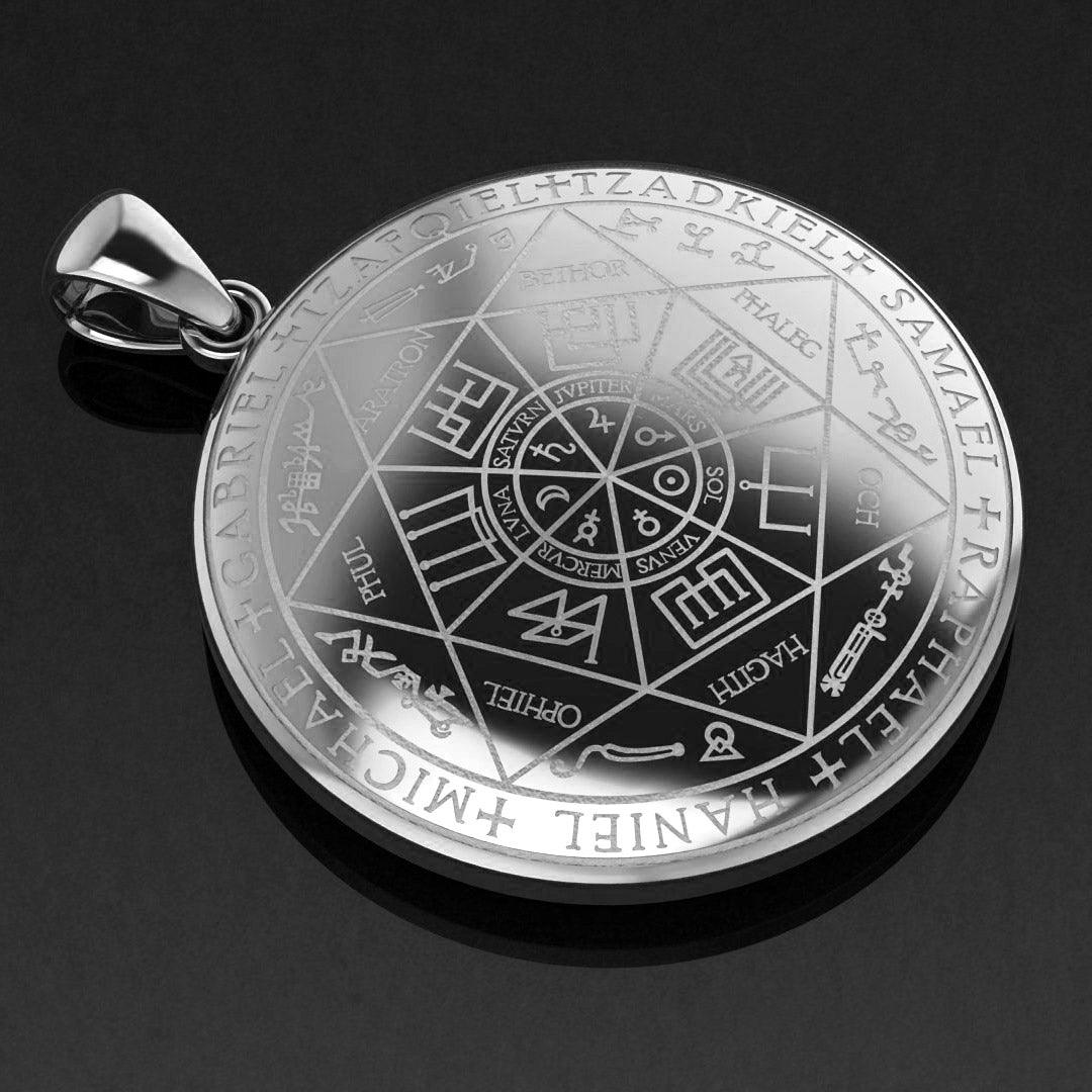 Experience Divine Guidance: The Seven Archangels Solid White Gold Pendant - WPD5154 | Embrace Heavenly Protection and Spiritual Connection - Jewelry