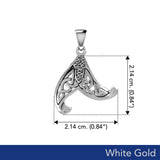 Mermaid Celtic Tail Solid White Gold Pendant WPD5473 - Jewelry