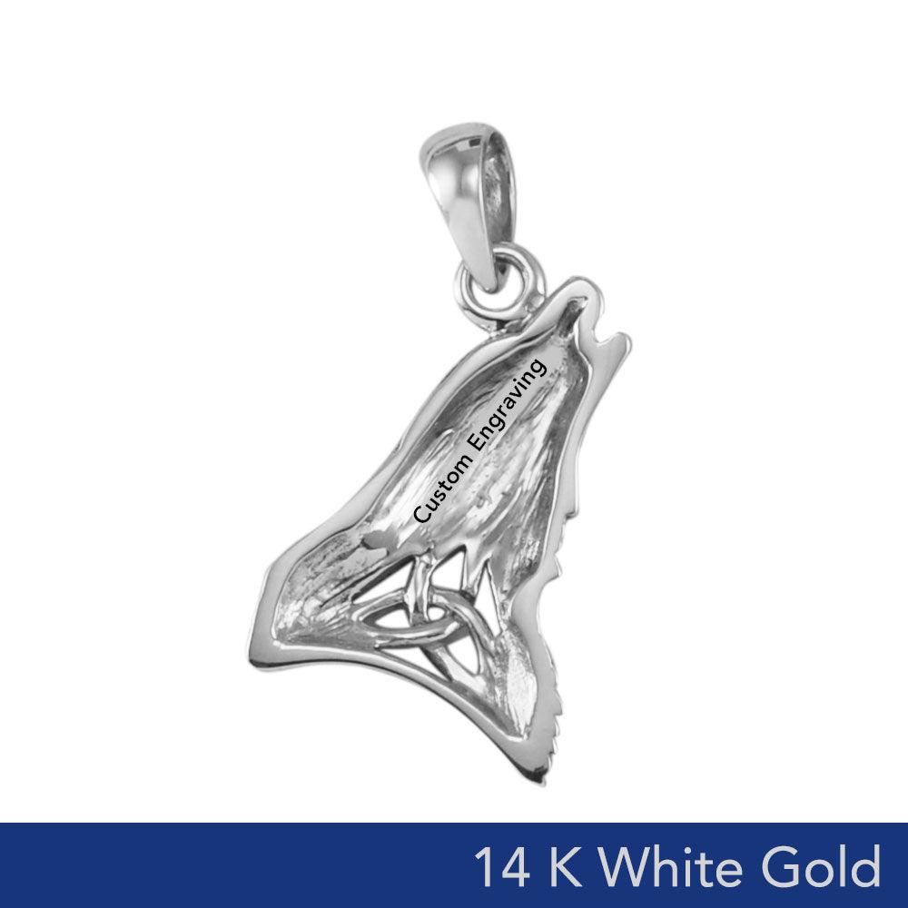 Celtic Howling Wolf Solid Gold Pendant GPD5717 - Jewelry