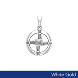 Saint Brigids Cross Solid White Gold Pendant WPD5882 - Jewelry