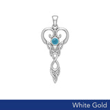 Celtic Infinity Goddess with Birthstone Solid White Gold Pendant WPD5960 - Jewelry