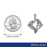 Love of The Mythical Celtic Heart Raven White Gold Jewelry Pendant WPD6025 - Jewelry