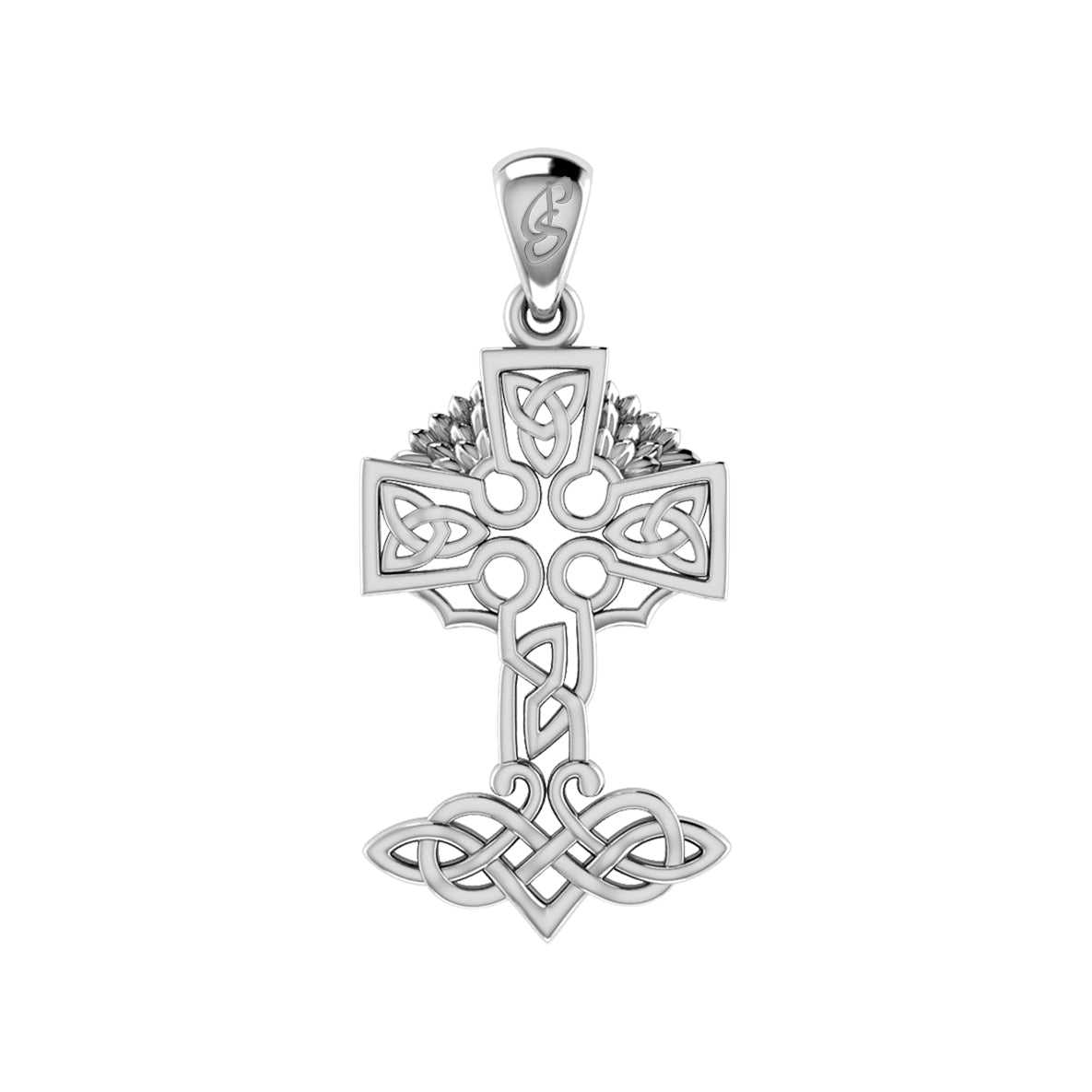 Celtic Tree of Life Irish Cross 14 Karat Solid Gold Pendant GPD6123