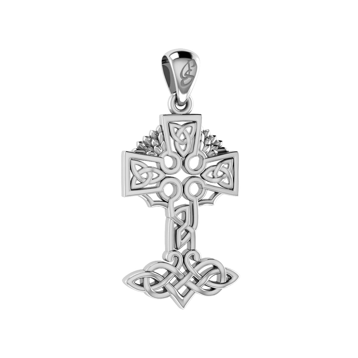 Celtic Tree of Life Irish Cross 14 Karat Solid Gold Pendant GPD6123
