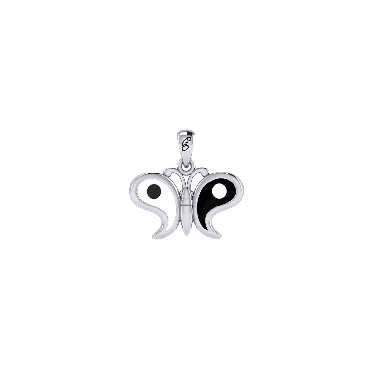 Harmony and Balance Solid Gold Yin Yang Butterfly Pendant GPD6210