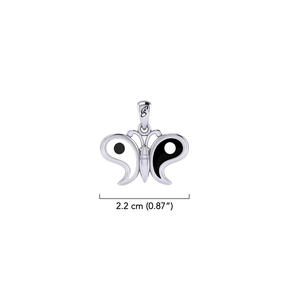 Harmony and Balance Solid Gold Yin Yang Butterfly Pendant GPD6210