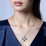 Templar Cross with AA Symbol Solid White Gold Pendant WPD6376